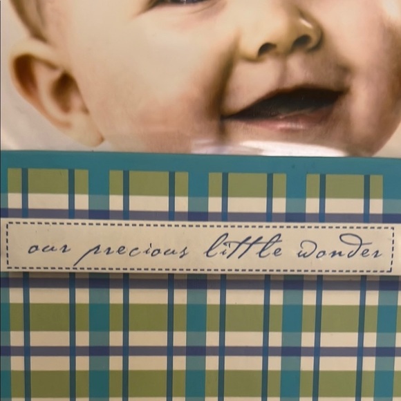 Plaid Baby Photo Album with Buttons - Picture 2 of 8